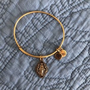Alex and Ani gold bracelet with Mother Mary Charm